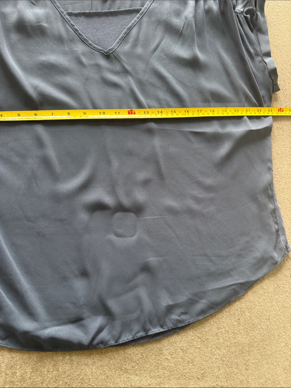 LOFT V-Neck Blouse Slate Blue L - Picture 4 of 5